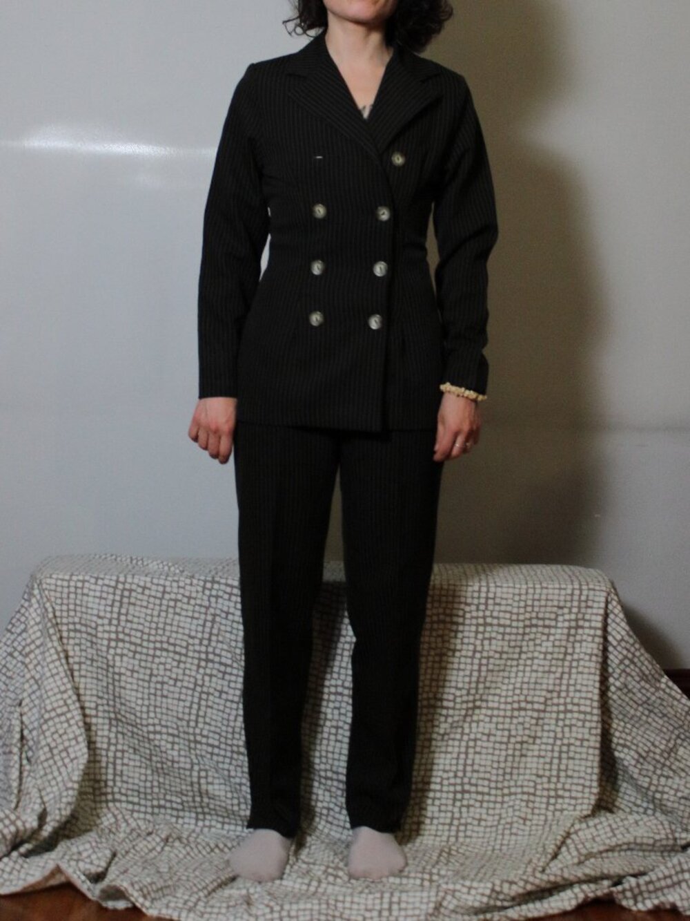 Alyn Page Vintage 90s Two-Piece Pinstripe Suit XS